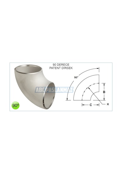 Paslanmaz Krom Patent Dirsek 90° 316 Kalite (Ölçü Seçiniz)