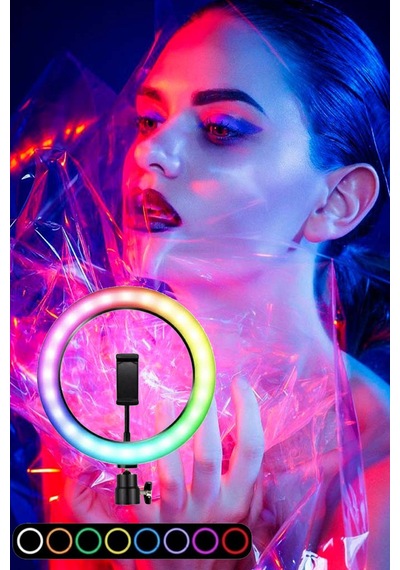 Thentech Fotoğraf Video Vlog Özçekim Selfie İçin Rgb Ring Tripolu Led