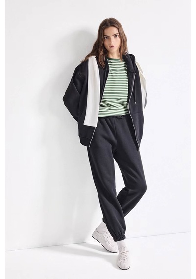 Defacto Jogger Fıt Kalın Sweatshirt Kumaşı Siyah Kadın Pantolon W1505az/bk81