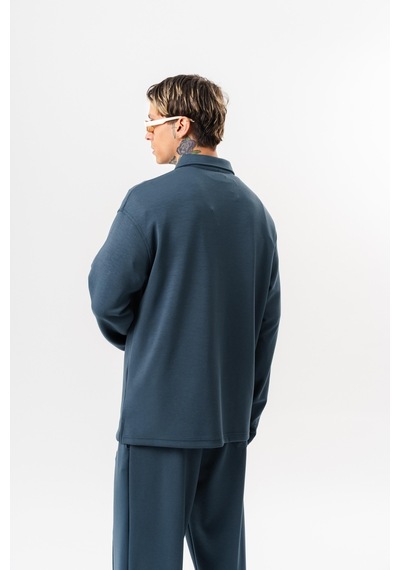 Respire Erkek Yarım Fermuarlı Modal Sweatshirt Petrol