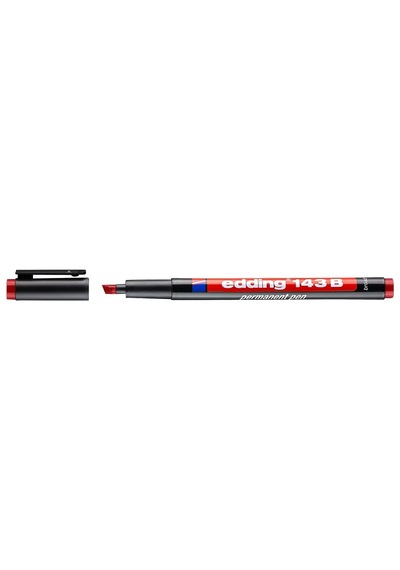 Edding 143 B Permanent Kalem - Asetat Kalemi - Kırmızı - 1 Kalem - Kesik Uç 1-3 Mm Genel
