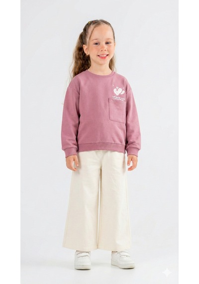 Xo Kids Kız Çocuk 2li Kombin Takım 8-14 Yaş Set0394 Krem