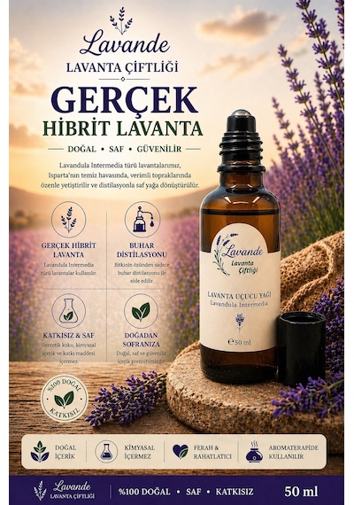 Lavande Lavanta Çiftliği Lavanta Yağı L.intermedia Rollon 50 ML