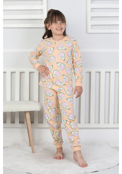 Cute Avocado Desenli Kız Çocuk Pijama Takımı SOMON