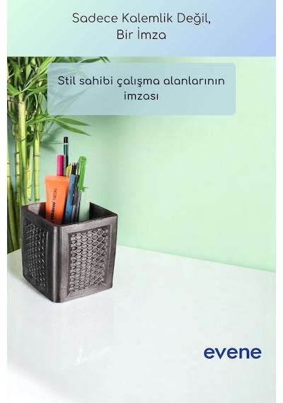 Kalemlik Masa Kalemliği Organizer Kalemlik Gümüş Eskitme Renk Model 86 Çok Renkli