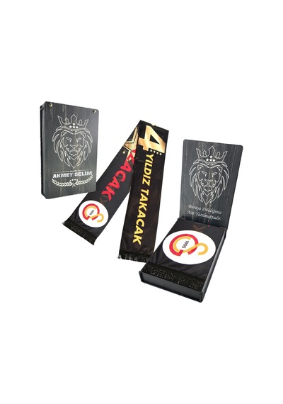 Galatasaray Unisex Şal Atkı Özel Ahşap Kutulu