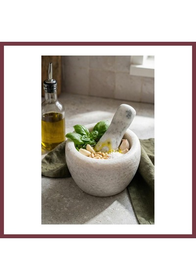 Storeşahin Doğal Mermer Görünümlü Havan Ve Tokmak Seti 7x8 Cm Shn0720