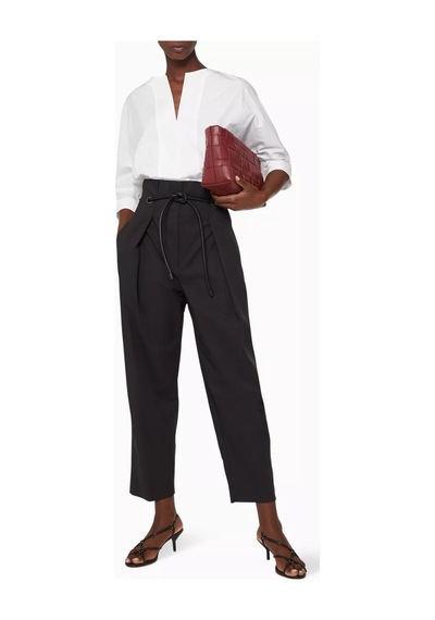 3.1 Phillip Lim Lim Origami Pileli Pamuk Pantolon Yüksek Bel, Modern Ve Rahat Şıklık Siyah 3.1 Phillip Lim Lim Origami Pileli Pamuk Pantolon Yüksek Bel, Modern Ve Rahat Şıklık Siyah