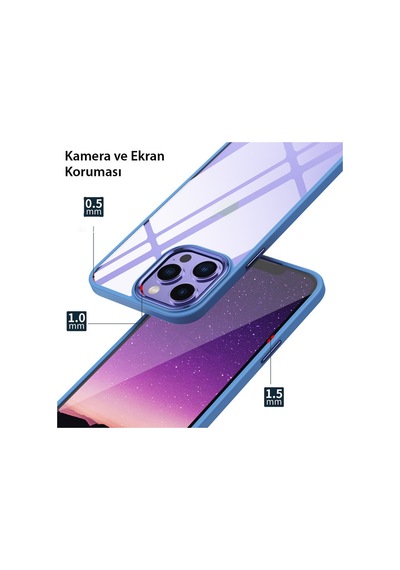 Newface Apple İphone 13 Pro Max Kılıf Power Silikon - Sierra Blue