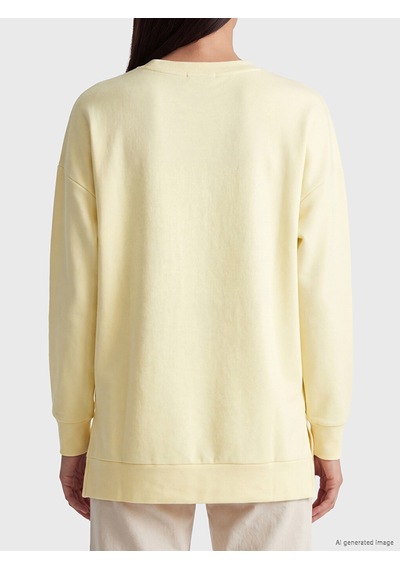 LC Waikiki Lc Waıkıkı Sarı Soft Touch Kadın Sweatshirt Tunik