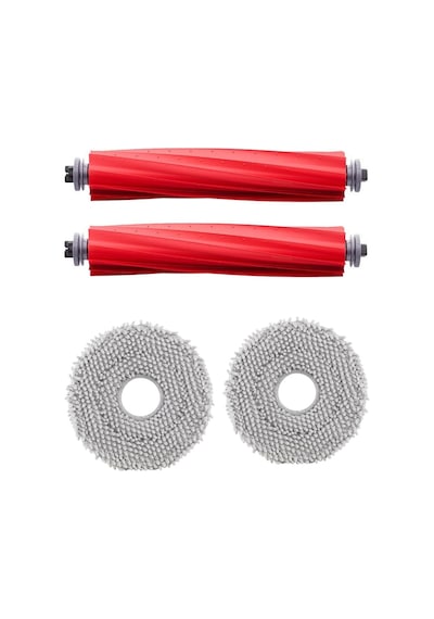 Roborock Qrevo Plus Uyumlu 2 Adet Ana Fırça 2 Adet Mop Fiber Paspas