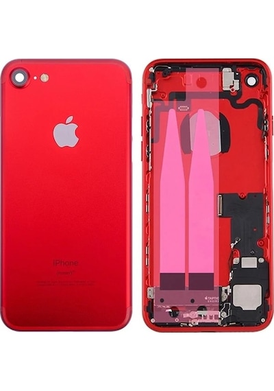 Apple Uyumlu iPhone 7 Full Dolu Kasa Kapak + Tamir Seti Senalstore Kırmızı