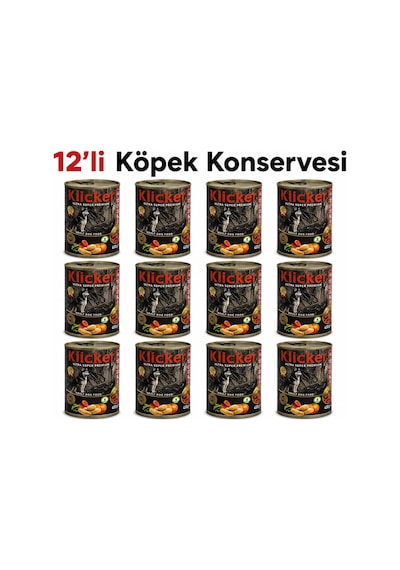Klicker Biftekli Sebzeli Köpek Konservesi 12 x 400 G
