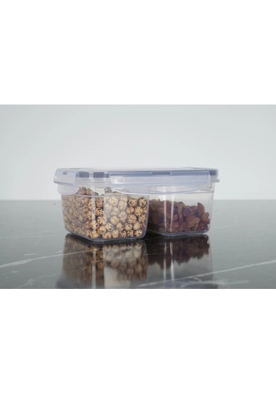 2 Bölmeli 0,45 Lt + 0,45 Lt Saklama Beslenme Kabı Lunch Box Plastik Turuncu Diğer