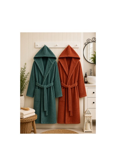 2'li Doğa Kapüşonlu Unisex Bornoz 2 Adet 330 Gsm Yumuşak Dokulu Banyo Bornozu, Cepli, Kadın & Erkek, S/m - L/xl - 2xl - 3xl Mint Yeşili - Kiremit 2'li Doğa Kapüşonlu Unisex Bornoz 2 Adet 330 Gsm Yumuşak Dokulu Banyo Bornozu, Cepli, Kadın & Erkek, S/m - L/xl - 2xl - 3xl Mint Yeşili - Kiremit