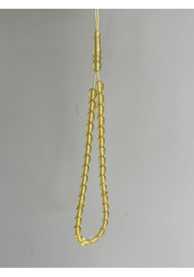 Oval Kesim Kokulu Toz Kehribar Tesbih 33lük 5mm A011