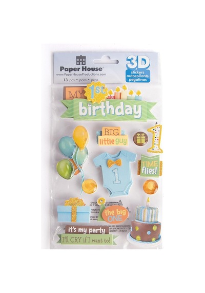 3d Çıkartmalar 4.5"x8.5"-1st Birthdayy-boy