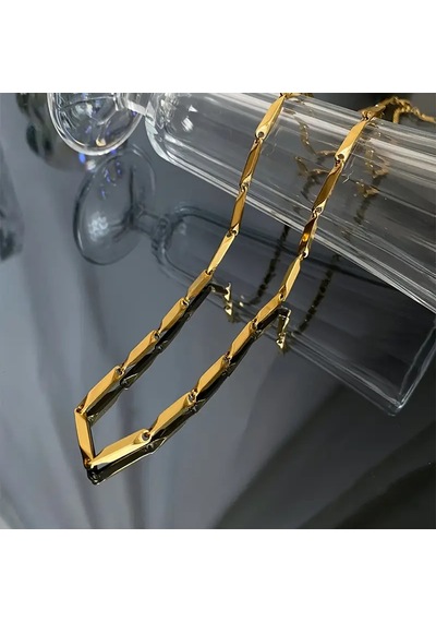 Gold Küp Model Unisex Kararmaz Yüksek Kalite Çelik Kolye&bileklik Gold