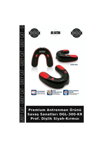 Premium Antrenman Ürünü Savaş Sanatları Dgl-300-kr Prof. Dişlik Siyah-kırmızı Siyah - Kırmızı
