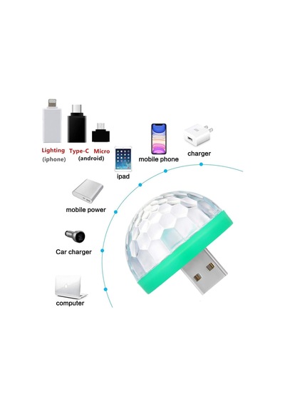 Usb Mini Disko Topu 4w Ledli Small Magic Ball Sihirli Disco Topu