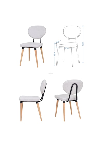Vilinze Akdeniz Sandalye Avanos Ahşap Mdf Mutfak Masası Takımı - 70x140 Cm