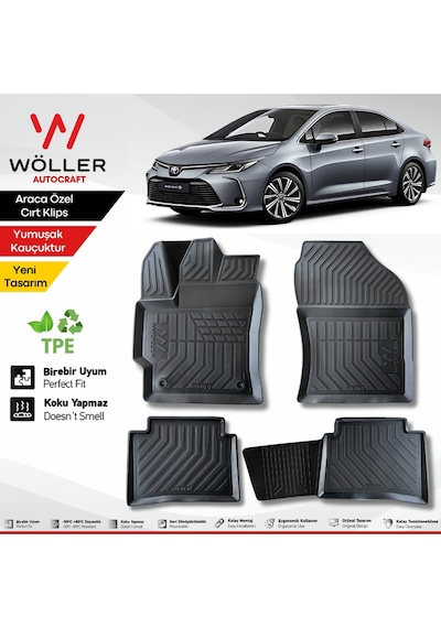 Toyota Corolla Paspas 2019 2025 Arası Uyumlu 3d Havuzlu Paspas