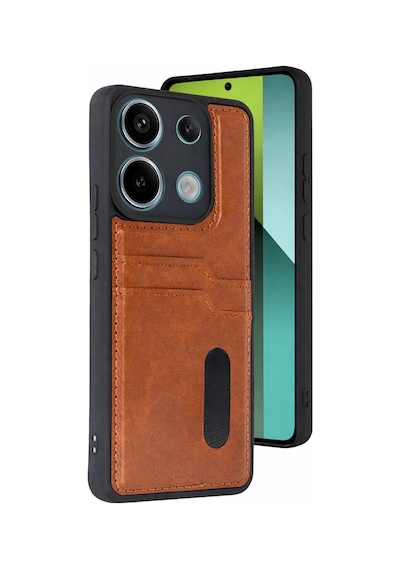 Redmi 15c 4g Sara Kartvizitli Deri Kılıf - Taba Bzsxx00 1