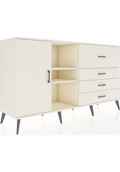 Kronos Konsol 4 Raflı 4 Çekmeceli Tek Kapaklı 176x59x99 Aytaşı-a Aytaşı-aytaşı
