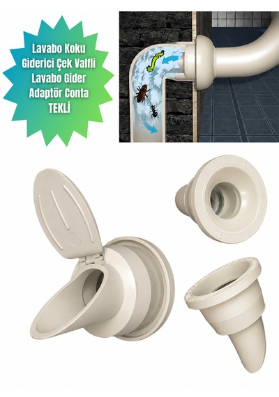 Ø50 Çekvalfli Lavabo Gider Adaptörü Koku Önleyici Gider Aparatı Geri Akış Önleyici Sızdırmaz Lavabo Ve Evye Gider Bağlantı Adaptörü Beyaz
