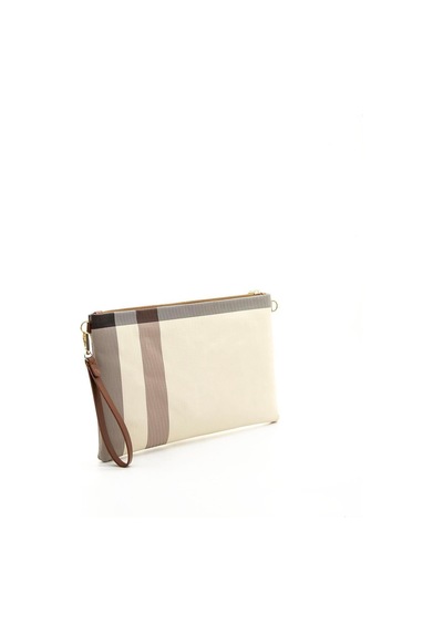 Silver Polo Sp1034 Kadın Portföy & Clutch Ekose Krem-taba