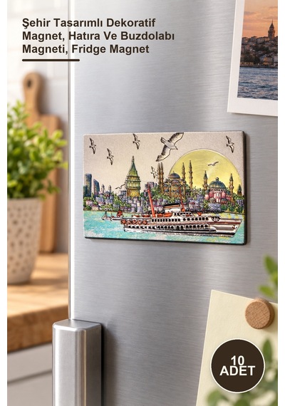 10 Adet İstanbul Temalı Magnet Şehir Tasarımlı Dekoratif Magnet, Hatıra Ve Buzdolabı Magneti, Fridge Magnet 1