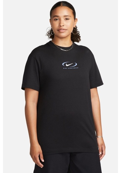 Nike Sportswear Loose Fit Tee Bfoosh Kadın Pamuklu Bol Kesim Tişört Siyah Siyah