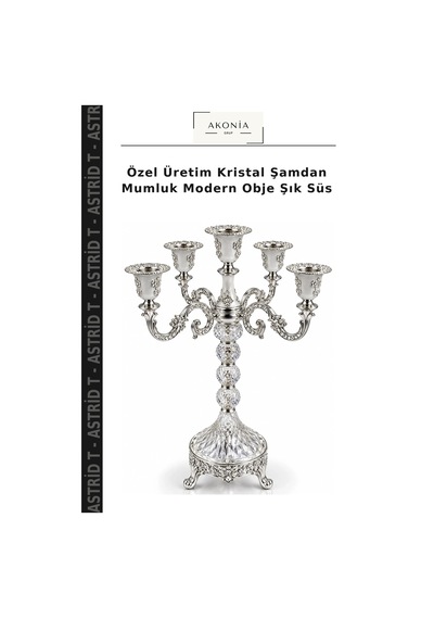 Özel Üretim Kristal Şamdan Mumluk Modern Obje Şık Süs Çok Renkli