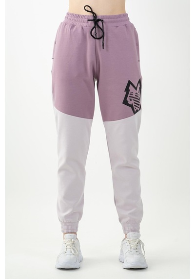 Maraton Sportswear Comfort Kadın Dönüşlü Paça Basic Açık Lila Pantolon 22028-açık Lila Açık Lila