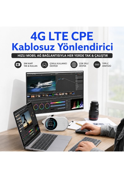 Microcase 4g Lte Taşınabilir Mobil Wifi Modem Sım Kartlı Type-c Şarj Destekli Al5794