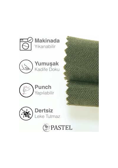 Br Pastel Kadife Dokulu Zeytin Yaprağı Rengi Kırlent Yastık Kılıfı Freedom Serisi Punch Için Uygun Zeytin Yaprağı