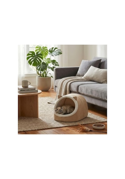 Keçe Kedi Ve Köpek Yuvası - Peluş İç Zeminli Konforlu Dinlenme Alanı