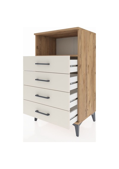 Hyperion Komodin Tek Raflı 4 Çekmeceli 60x44x106 Çam-aytaşı Atlas Çam
