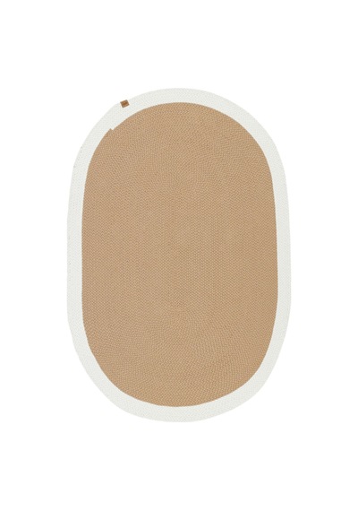 Cool Halı Glenn Kahve Krem Oval Pamuklu Kilim El Dokuma Örgü Çift Taraflı Yıkanan Balkon Mutfak Kilimi Kahverengi