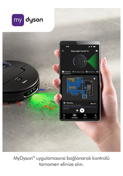 Dyson Spot+Scrub AI Islak ve Kuru Robot Süpürge Siyah