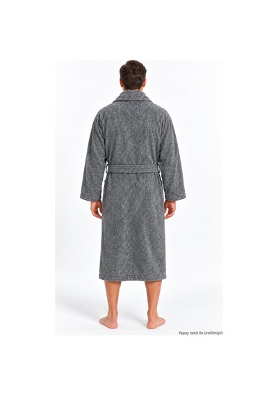 Özdilek Kadın/erkek Unisex Pamuklu Bornoz Xl - Kırçıllı Gri