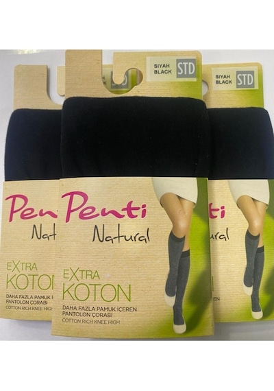 Penti Natural Extra Koton Çorap 3'lü Yeni Sezon 001