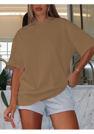 Startmore Oversize Unisex Basic T-shirt Kahverengi