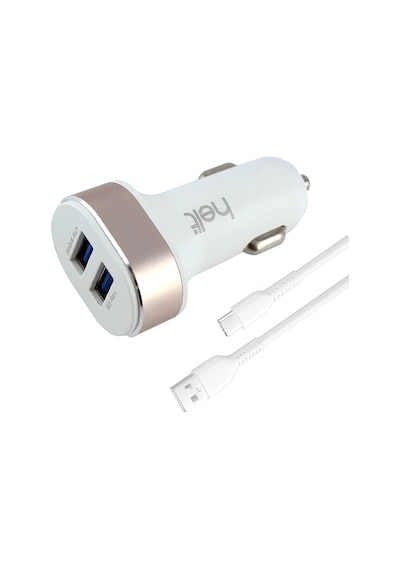 Helt Ht-19 10w 2 Çıkışlı Type-c Kablo + Araç Şarj Aleti