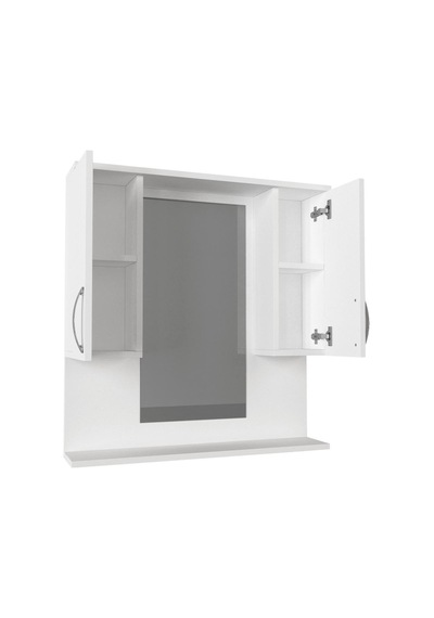 Dekorister Tiger Aynalı Banyo Etajer Beyaz Çok Renkli