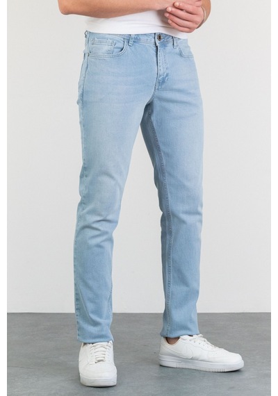HLT Jeans Erkek Buz Mavi Taşlamalı Slim Fit Likralı Jean Kot Pantolon Mıchael