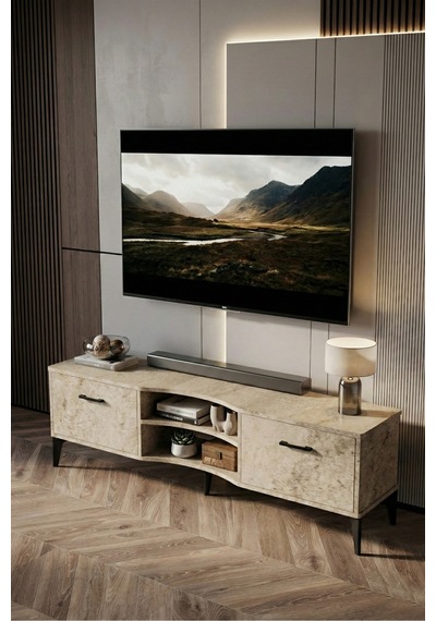 Ekru Tv Sehpası 160x35 Cm