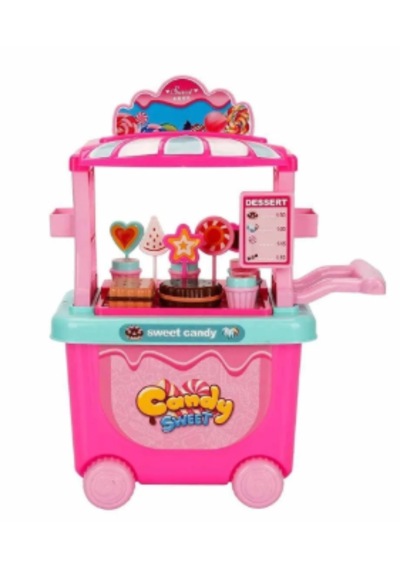 Tekerlekli Şeker Arabalı Dükkan Oyun Seti Sweet Candy Shop Şekerl