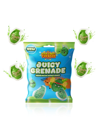Candy Paradise Juicy Grenade Sour Liquid Filled Gummy 72g