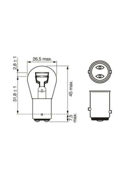12v 1016 Çift Duy Park Stop Ampulu Şaşı Tırnak 21/5 Watt 10 Adet